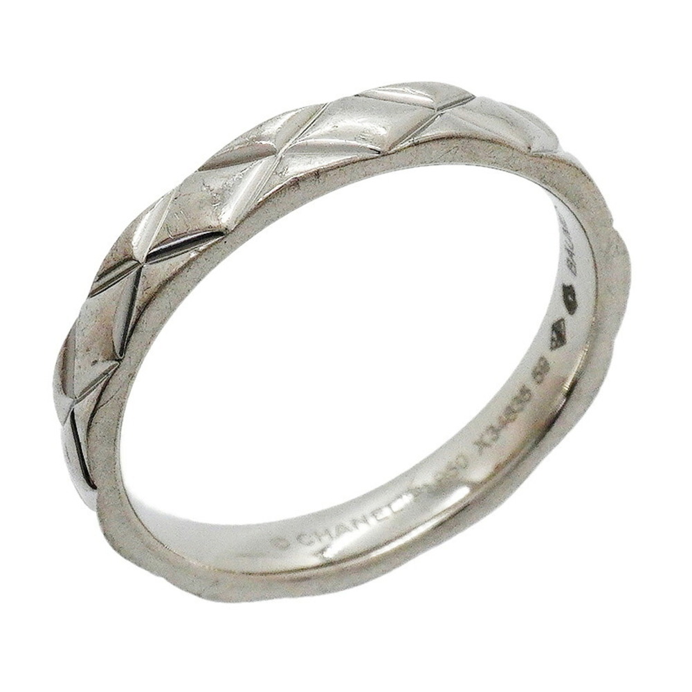 Chanel Matelassé Ring, Pt950 Platinum, Size #59, Men's